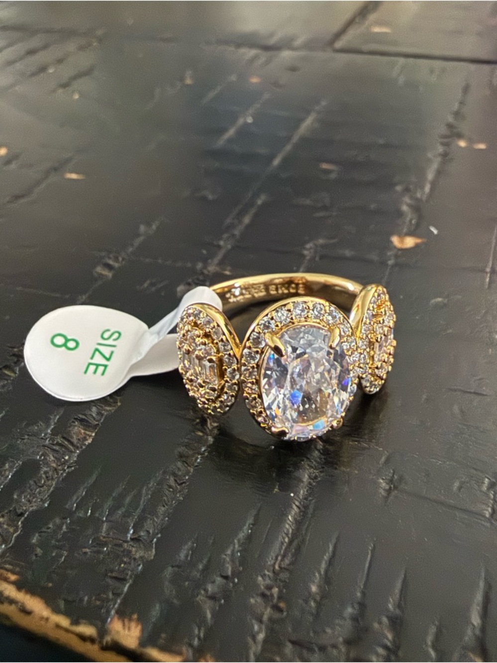 Bomb Party April 2026 Birthday Ring The Celeste Ring size 8 NWT gold